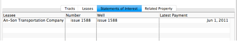 Fig 7-6 Bottom Tab Window -Statements of Interest 