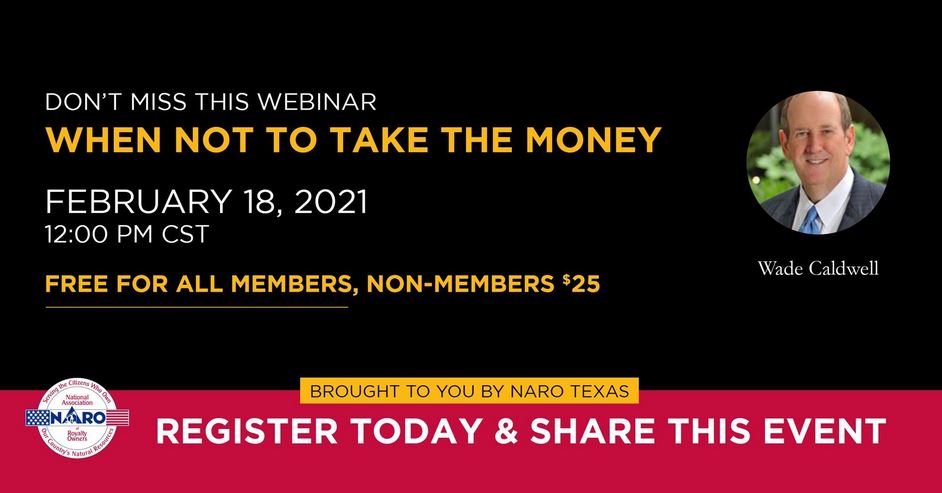 DATE CHANGE!! NARO webinar Feb 25, 2021 – 12:00 PM, CST